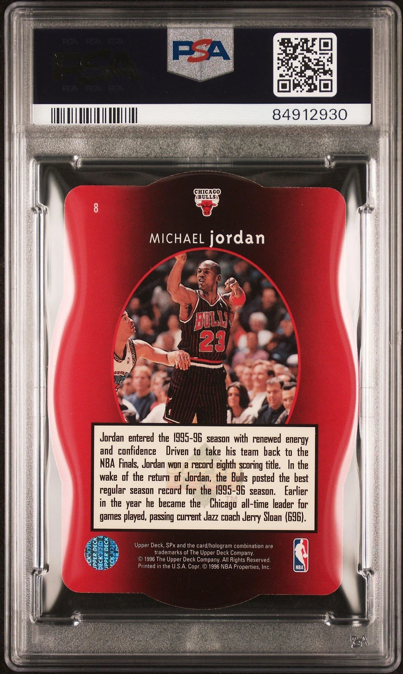 1996 Spx 8 Michael Jordan Gold PSA 8