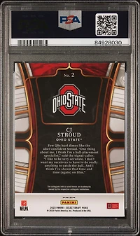 2023 Panini Select Draft Picks 2 Cj Stroud Red Lazer Prizm PSA 10