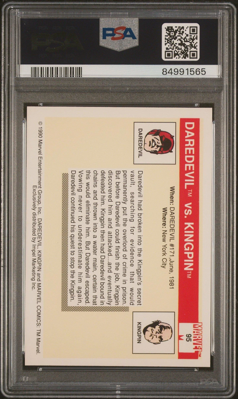 1990 Marvel Universe 95 Daredevil Vs. Kingpin PSA 10