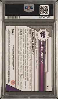 2023 Bowman University Chrome 93 Will Howard Autograph PSA 9