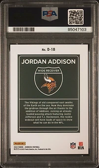 2023 Panini Donruss Downtown! D18 Jordan Addison PSA 10