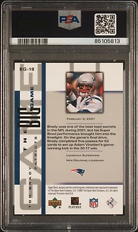 2002 Upper Deck Piece Of History The Big Game Bg-18 Tom Brady PSA 9