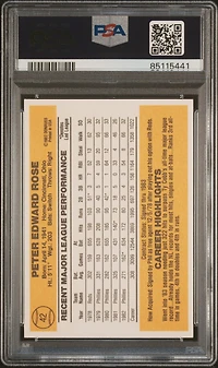1983 Donruss 42 Pete Rose PSA 10