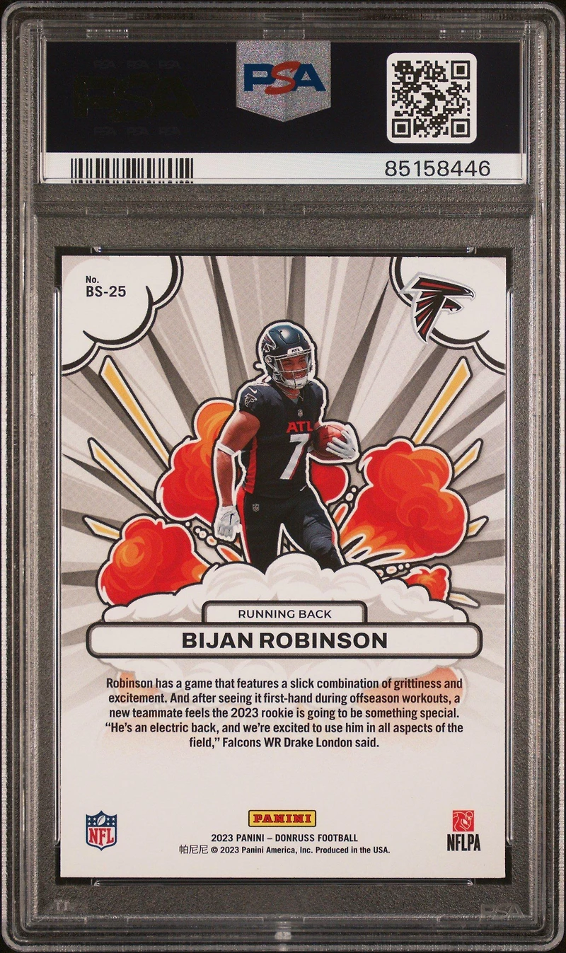 2023 Panini Donruss Bomb Squad Bs25 Bijan Robinson PSA 10