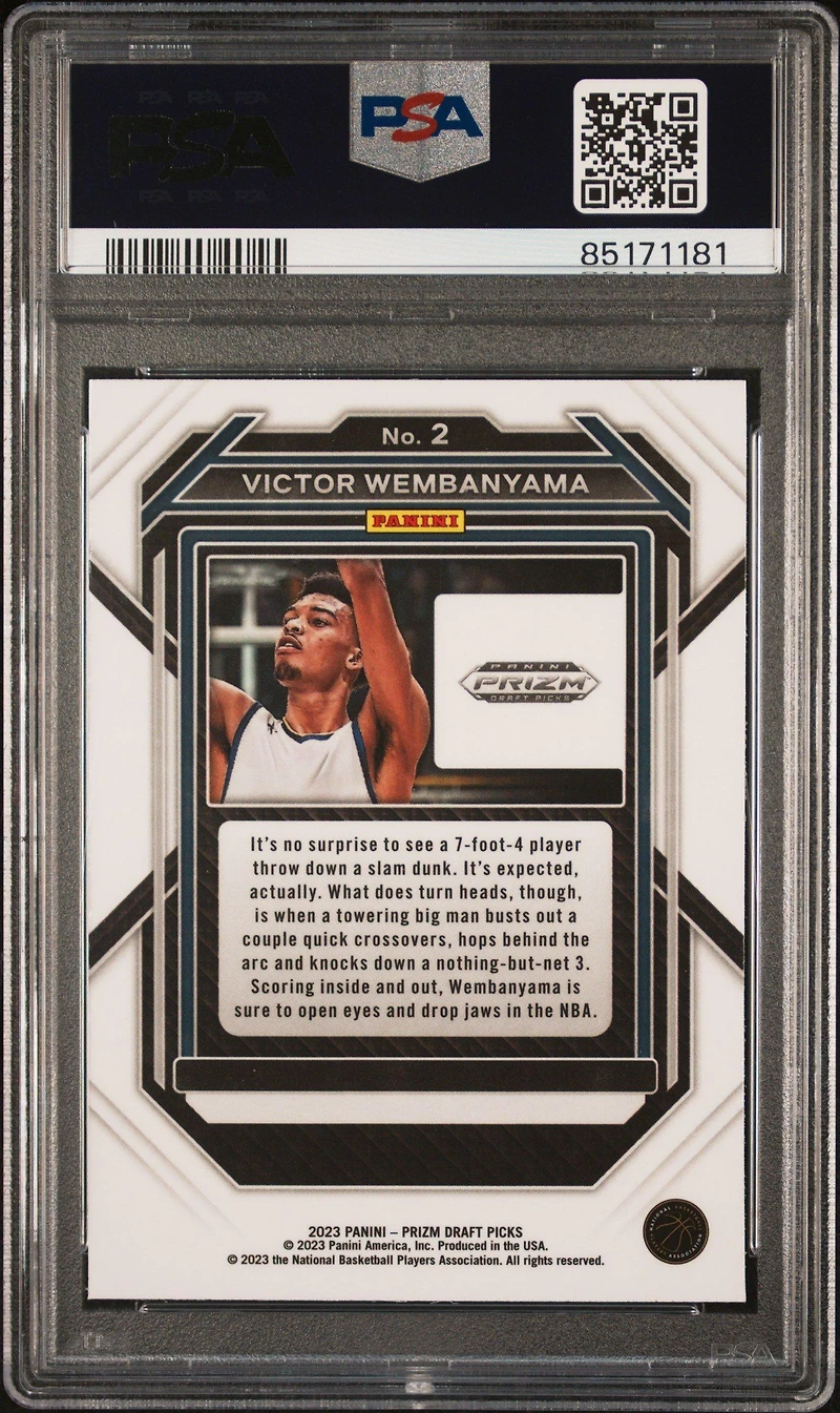2023 Panini Prizm Draft Picks 2 Victor Wembanyama PSA