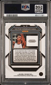 2023 Panini Prizm Draft Picks 2 Victor Wembanyama PSA