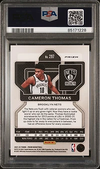 2021 Panini Prizm 297 Cameron Thomas Orange Ice PSA 10