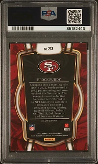 2022 Panini Select 213 Brock Purdy PSA 10