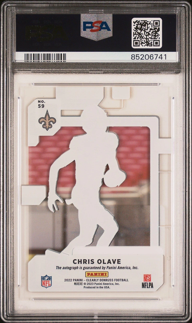 2022 Panini Clearly Donruss 59 Chris Olave Autograph PSA 9