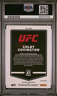2022 Panini Donruss Optic Ufc 52 Colby Covington Blue Velocity PSA 10