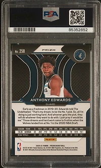 2020 Panini Prizm 258 Anthony Edwards Red/white/blue Prizm PSA 9