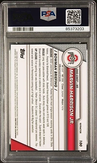2023 Bowman University Chrome 100 Marvin Harrison Jr. Refractor PSA 10