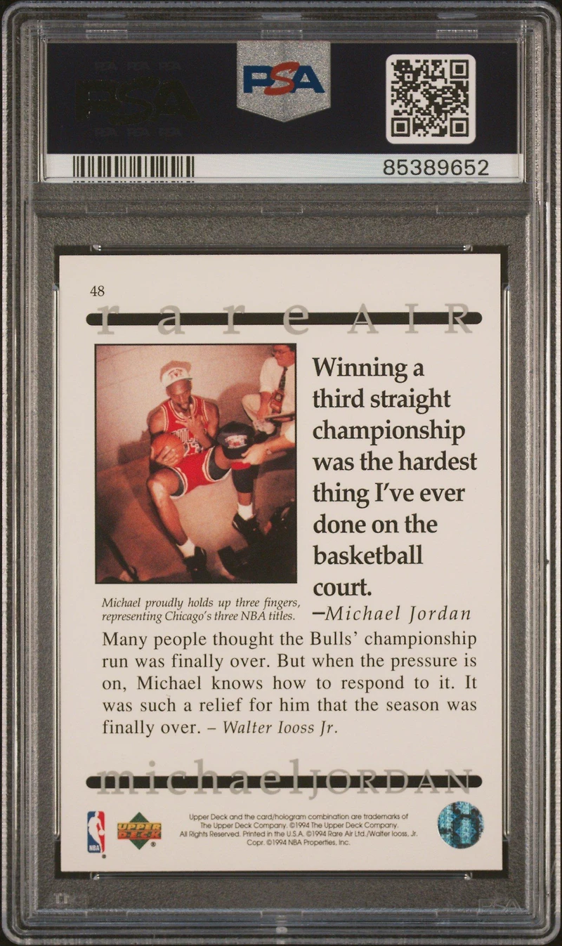 1994 Upper Deck Mj Rare Air 48 Michael Jordan PSA 10