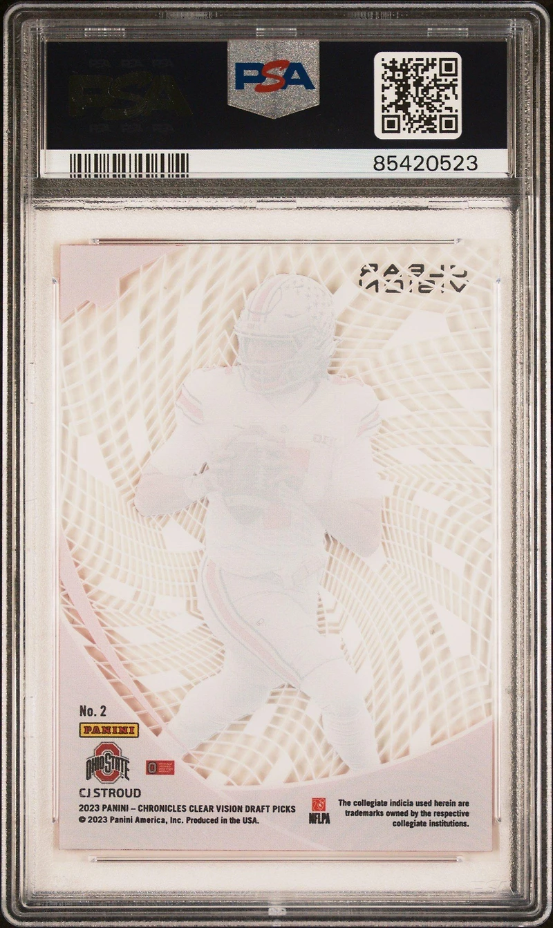 2023 Panini Chronicles Draft Picks Clear Vision 2 Cj Stroud PSA 10