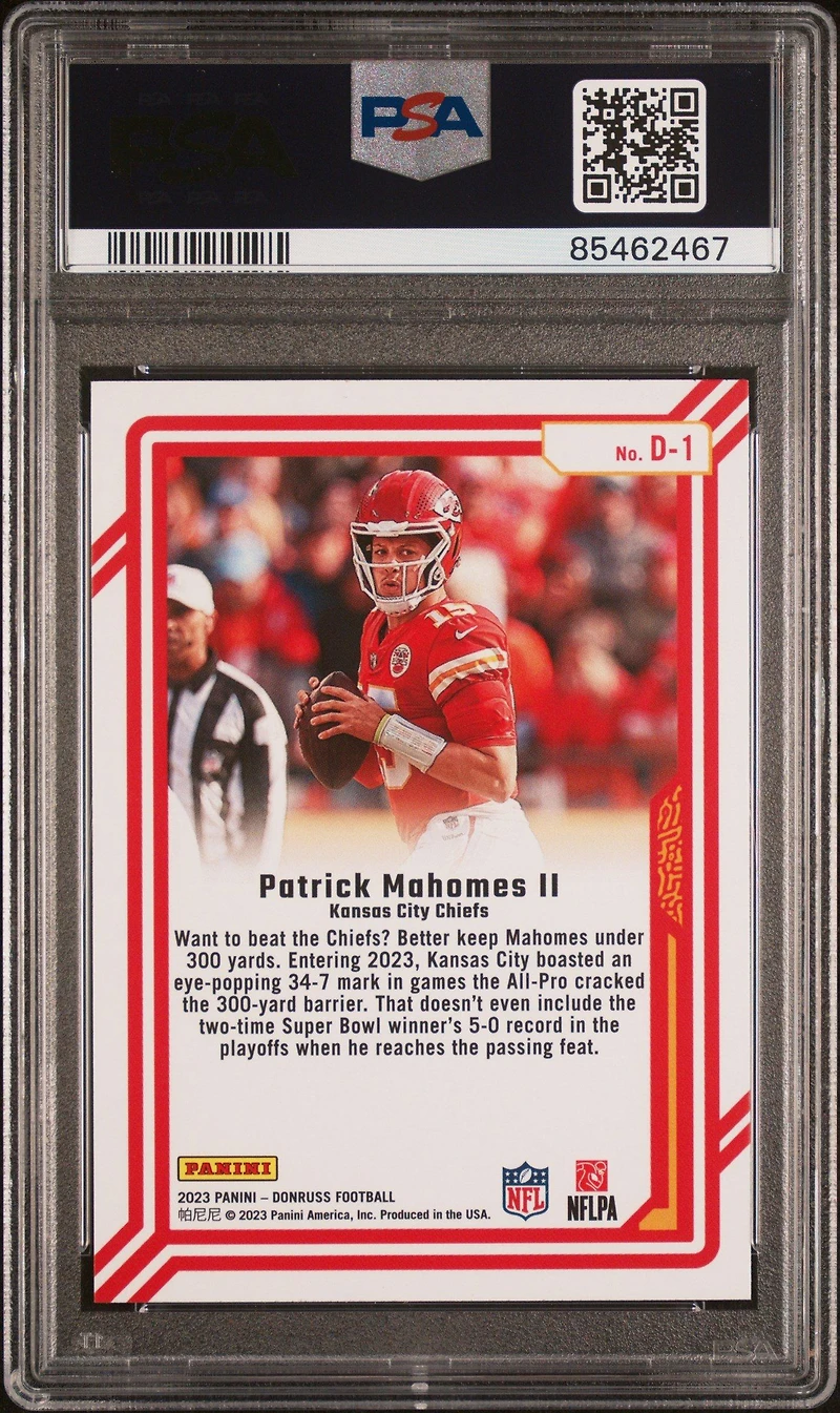 2023 Panini Donruss Dominators D1 Patrick Mahomes Ii PSA 10