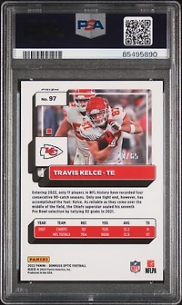 2022 Panini Donruss Optic 97 Travis Kelce PSA 10