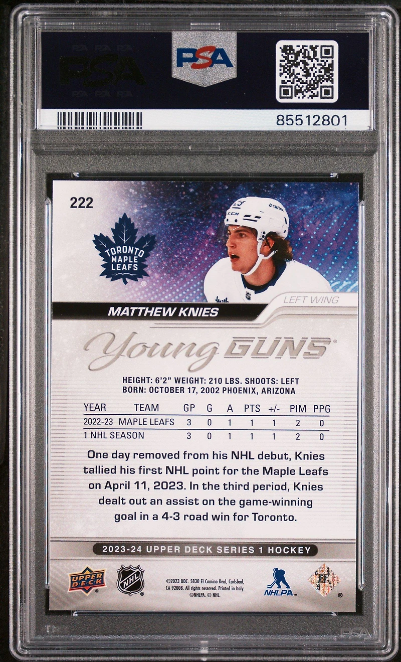 2023 Upper Deck 222 Matthew Knies PSA
