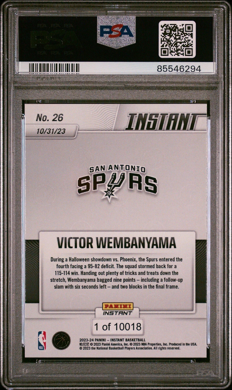 2023 Panini Instant 26 Victor Wembanyama PSA 9