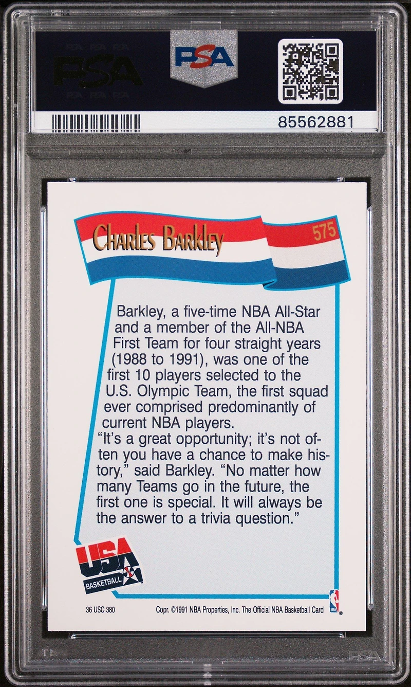 1991 Hoops 575 Charles Barkley PSA 10