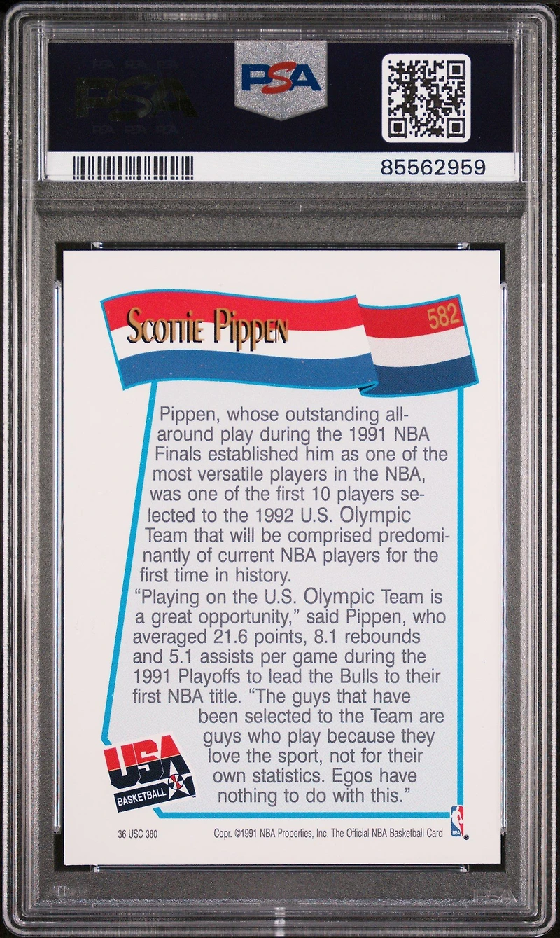 1991 Hoops 582 Scottie Pippen PSA 10