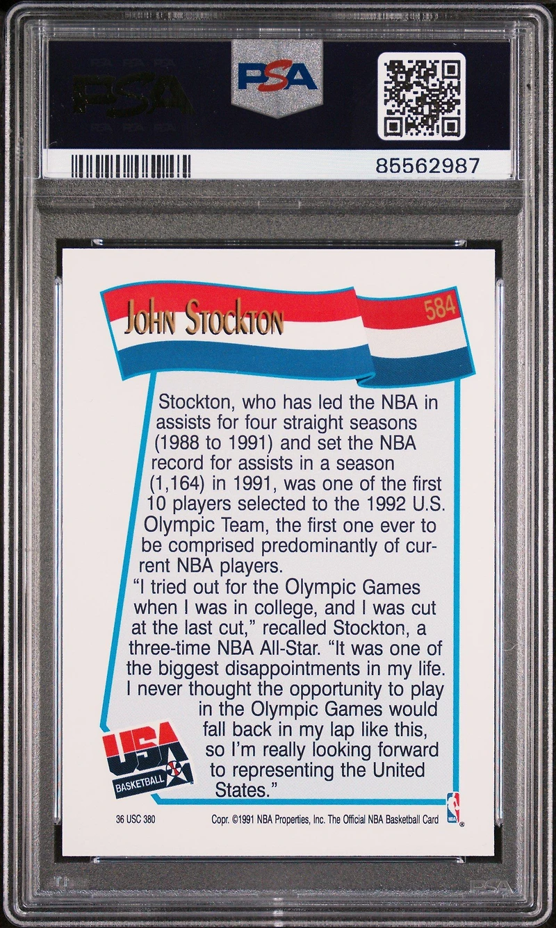 1991 Hoops 584 John Stockton PSA 10
