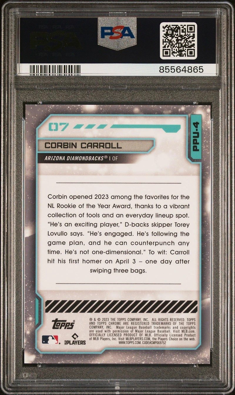 2023 Topps Cosmic Chrome Planetary Pursuit 4 Corbin Carroll PSA 9