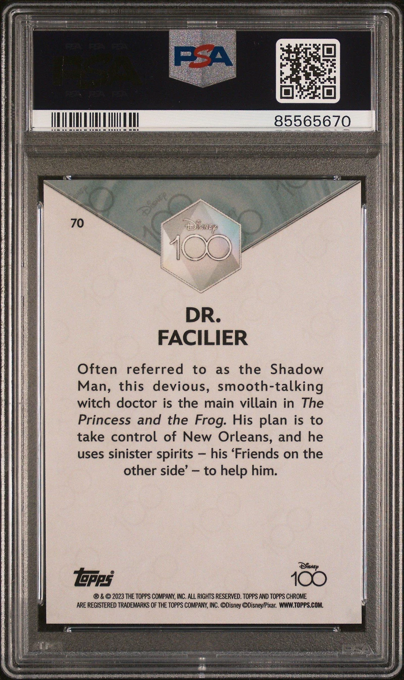 2023 Topps Chrome Disney100 70 Dr. Facilier PSA 9