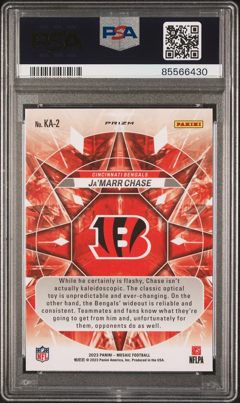 2023 Panini Mosaic Kaleidoscopic Ka2 Ja'marr Chase PSA 10