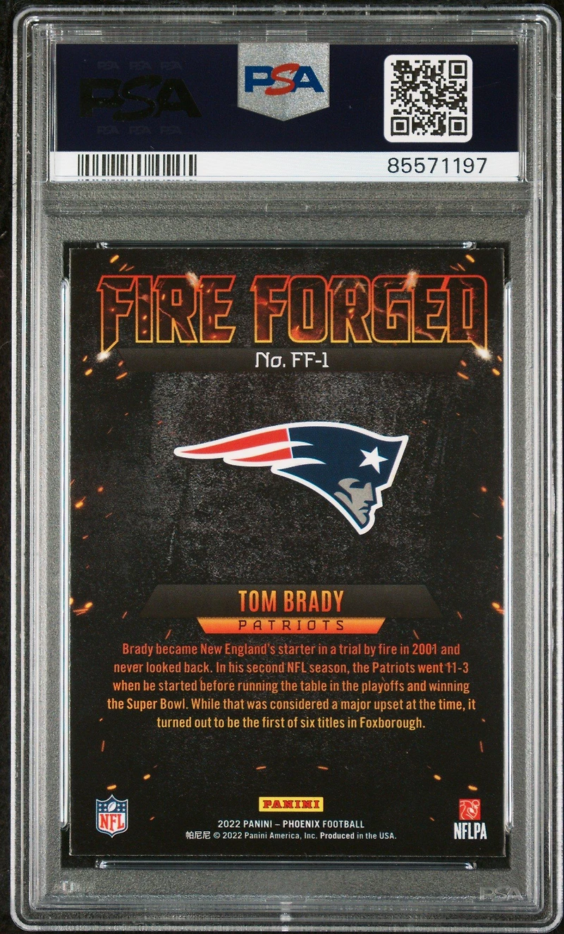 2022 Panini Phoenix Fire Forged Ff1 Tom Brady PSA 10