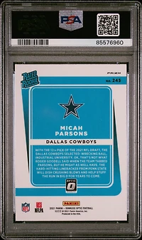 2021 Panini Donruss Optic 245 Micah Parsons Purple Shock PSA 10