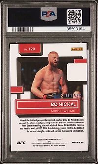 2023 Panini Donruss Optic Ufc 120 Bo Nickal Red PSA