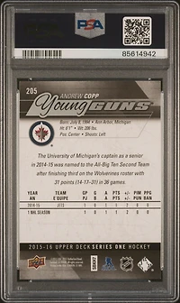 2015 Upper Deck 205 Andrew Copp PSA 10