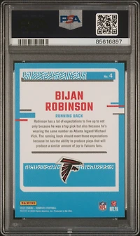 2023 Panini Donruss Rated Rookies Portrait 4 Bijan Robinson PSA