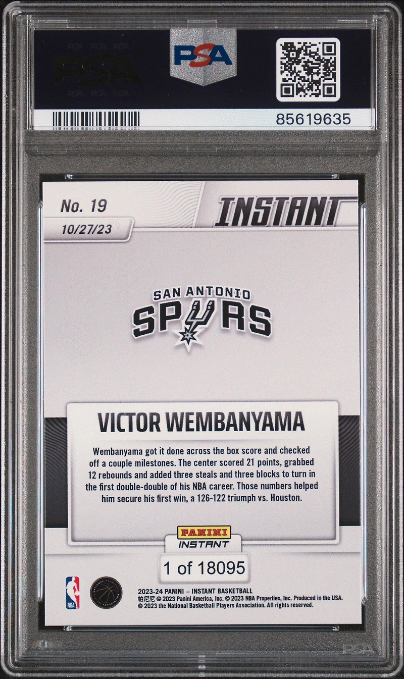 2023 Panini Instant Victor Wembanyama PSA 10