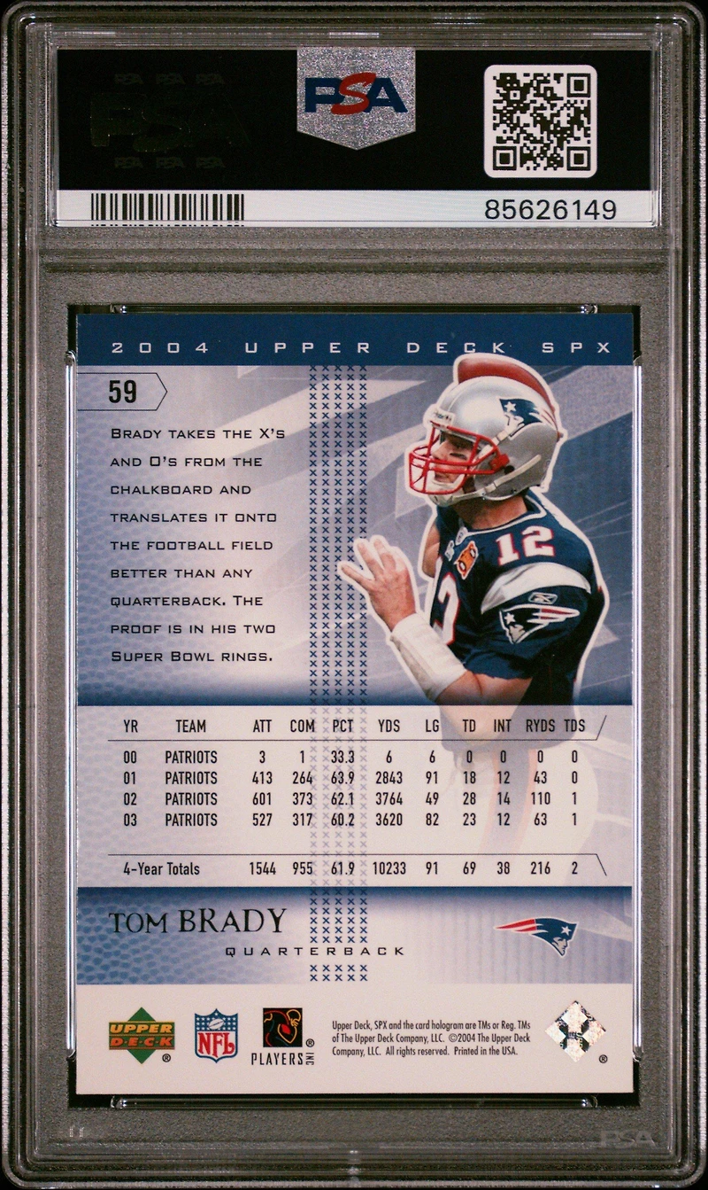 2004 Spx 59 Tom Brady PSA 8