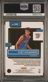 2022 Panini Donruss Optic 208 Chet Holmgren Choice PSA 10
