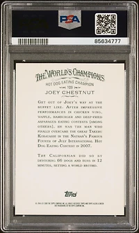 2008 Topps Allen & Ginter 109 Joey Chestnut PSA 10