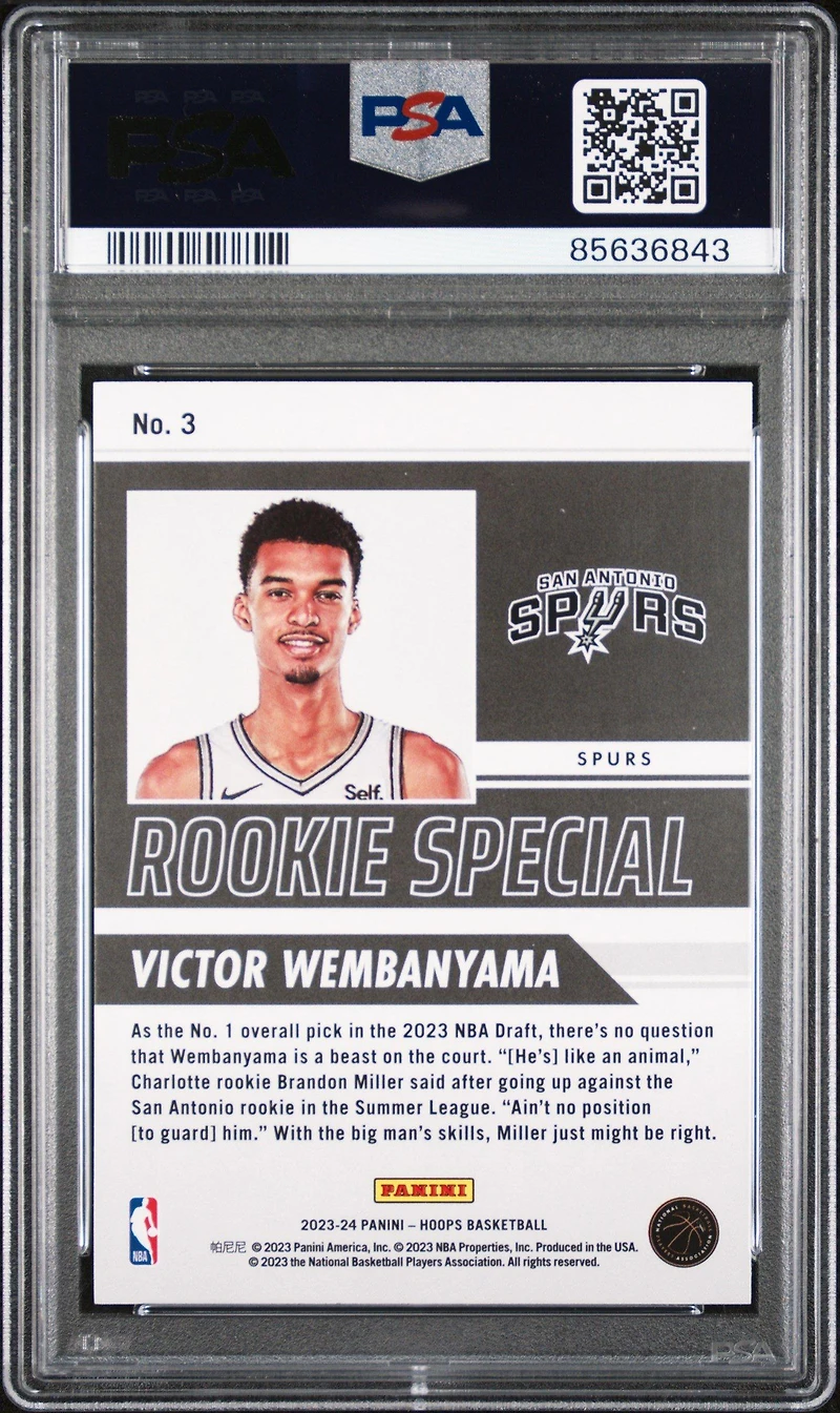 2023 Panini Nba Hoops Rookie Special 3 Victor Wembanyama PSA
