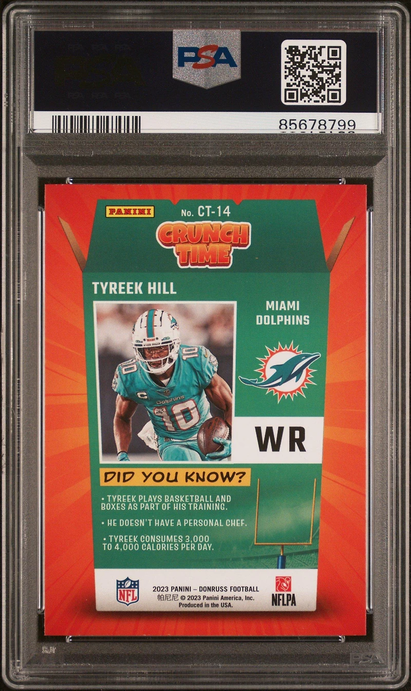 2023 Panini Donruss Crunch Time Ct14 Tyreek Hill PSA 9