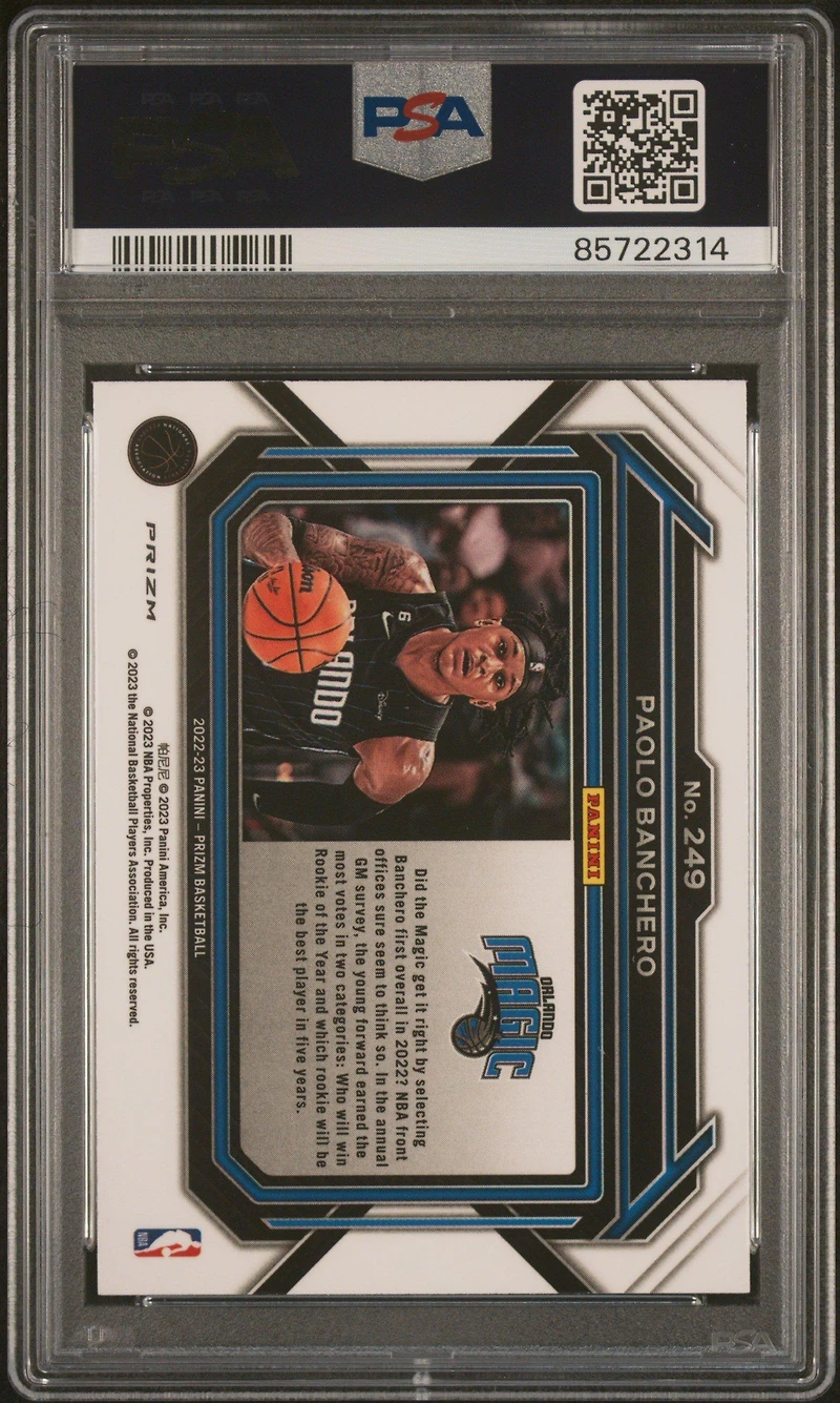 2022 Panini Prizm 249 Paolo Banchero Variation PSA