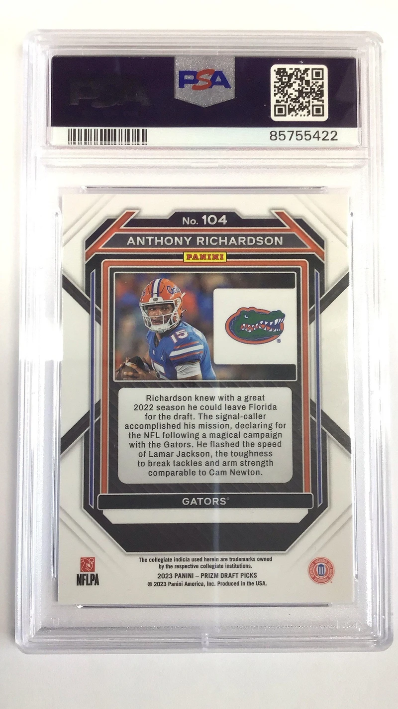2023 Panini Prizm Draft Picks 104 Anthony Richardson PSA 10