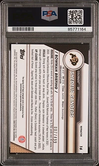 2023 Bowman University Chrome 16 Shedeur Sanders Autograph-refractor PSA 10