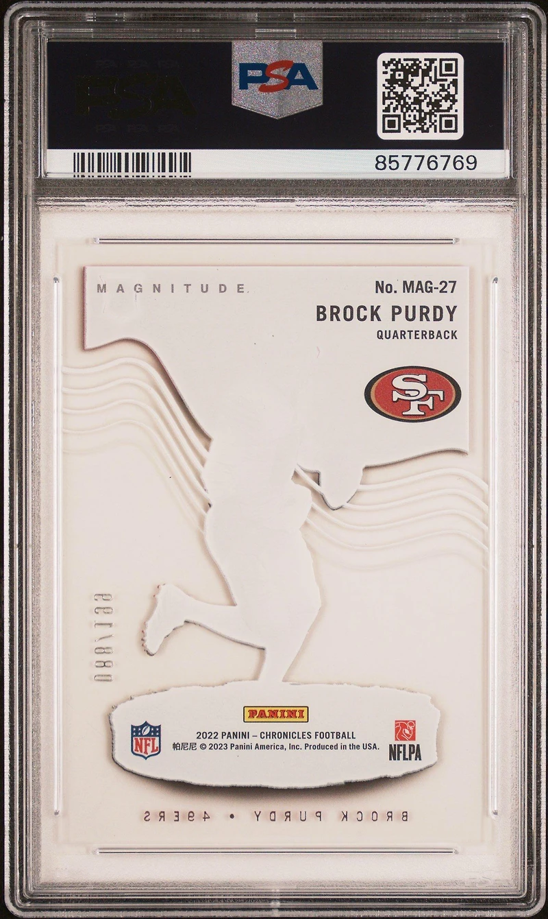 2022 Panini Chronicles Magnitude Mag27 Brock Purdy Red PSA 9