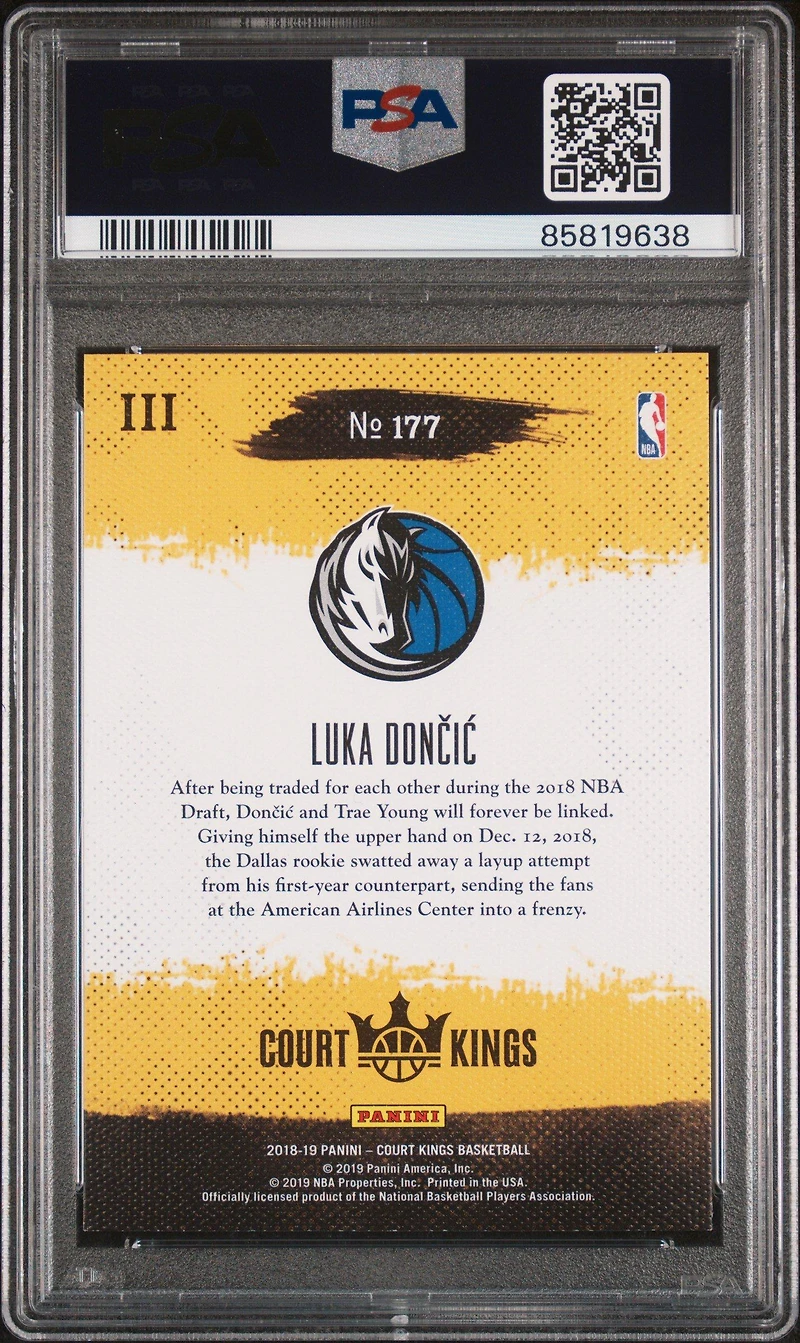 2018 Panini Court Kings 177 Luka Doncic PSA 9