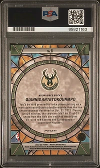2022 Panini Mosaic Stained Glass 8 Giannis Antetokounmpo PSA 10