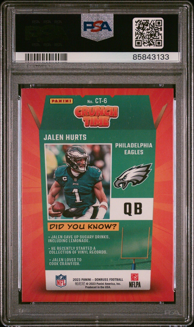 2023 Panini Donruss Crunch Time Ct6 Jalen Hurts PSA 10