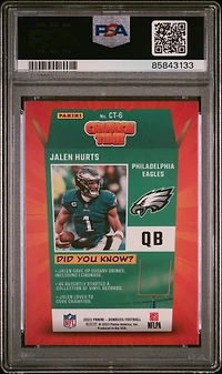 2023 Panini Donruss Crunch Time Ct6 Jalen Hurts PSA 10