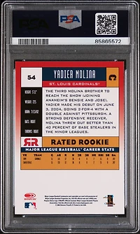 2005 Donruss 54 Yadier Molina PSA 9