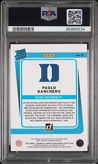 2022 Panini Chronicles Draft Picks Donruss Rated Rookie 2 Paolo Banchero PSA 10