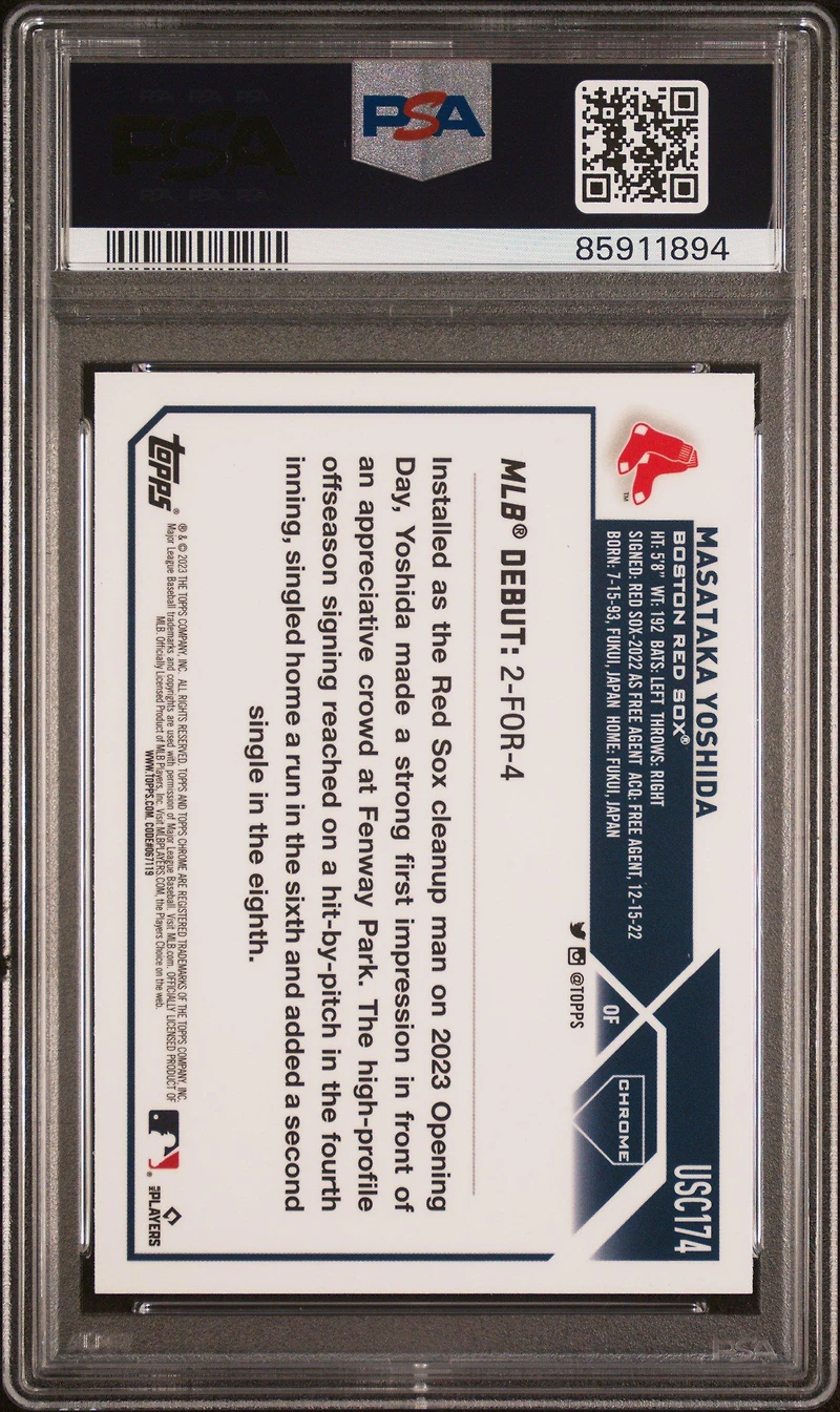 2023 Topps Chrome Update Usc174 Masataka Yoshida PSA 10
